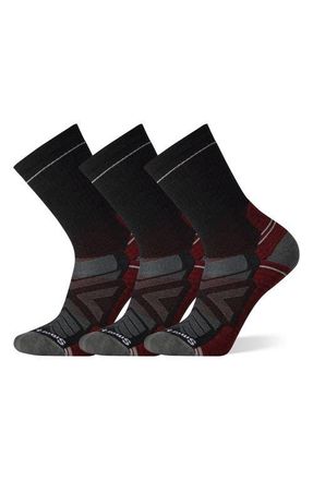 Smartwool 3-Pack Hike Light Cushion Crew Socks in Hike Charcoal at Nordstrom, Size X-Large