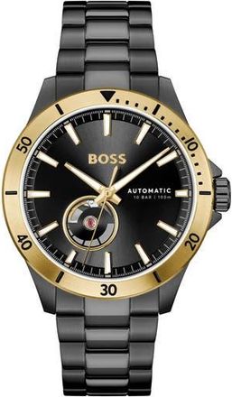 BOSS Troper Automatic Bracelet Watch in Black at Nordstrom Rack