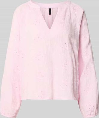Vero Moda Relaxed Fit Langarmbluse aus reiner Baumwolle Modell NATALI in Pink, Gr&ouml;&szlig;e XL