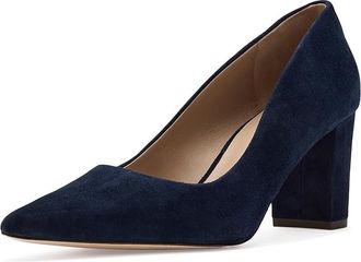 Lauren Ralph Lauren Lanette Suede Block-Heel Pumps High Womens Heels Lauren Navy : 8.5 B - Medium