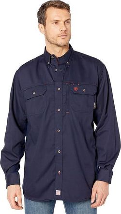 Ariat FR Solid Vent Long Sleeve Work Shirt Mens Clothing Navy : 2XL, Nylon/Cotton