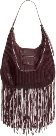 Jimmy Choo London Bar Medium Leather Fringe Hobo in Deep Merlot/shiny Gold at Nordstrom