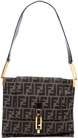 Fendi Pre-owned Fendi Zucca Canvas Flap Shoulder Bag Ladies 9D75UGLIKOGIF3YD