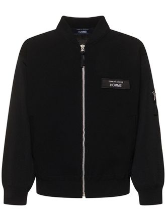 Comme des Garçons Black Reversible Frilled Bomber Jacket in