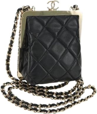 Chanel Pre-owned Vintage Mini Shoulder Bag - Dames - Vintage Mini Tas - Zwart - ONE Size - Leer - Vintage