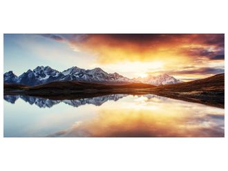 Schubiger M&ouml;bel Digitaldruck auf Glas See mit Spiegelungen