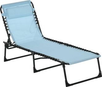 OUTSUNNY Tumbona plegable 189x58x30 cm verde azulado