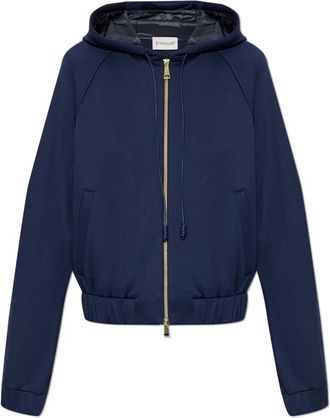 Moncler Hoodie - Dames - Vesten met rits - Blauw - L - Katoen - Hoodies & sweatvesten