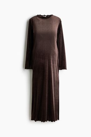 H&M MAMA Glitzerndes Velourskleid - Dunkelbraun