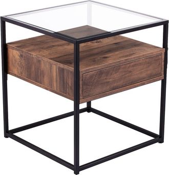SEI Furniture Sei Furniture Olivern Glass Top End Table