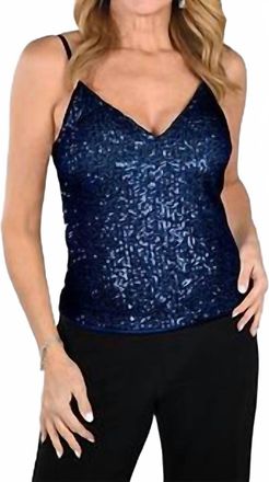 Frank Lyman Design Sequin Cami In Navy