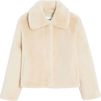 Apparis wide-collar faux fur jacket - women - Polyester - M - Neutrals