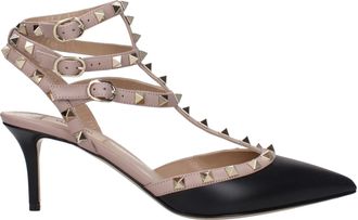 Valentino Garavani Damess Sandalen Leer Zwart/Flesh Roze