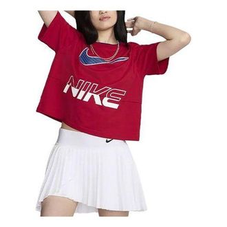 Nike (WMNS) Nike Sportswear Logo T-shirt Asia Sizing Gym Red HF6291-687