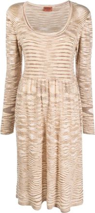 Missoni 2000s woven flared dress - women - Wool - 48 - Neutrals