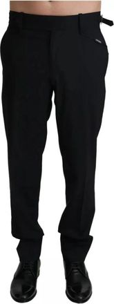 Dolce & Gabbana Zwarte wollen jurkbroek - Heren - Nette broeken - Zwart - M - Wol - Broeken