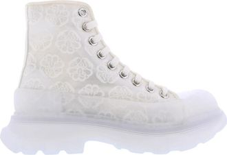 Alexander McQueen Dameslaars Trendy Mode Stijl - Dames - Veterlaarzen - Wit - 38 1/2 EU - Schoenen