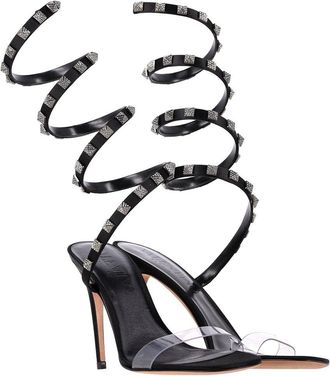 Valentino Womens Leather Rockstud Wrap Around Sandal (Authentic Pre-Loved)