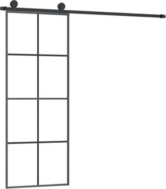 vidaXL Vidaxl - Puerta Corredera Con Set Herrajes Vidrio Esg Aluminio 76x205 Cm