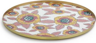 JAMINI x LA REDOUTE INTERIEURS Rond dienblad in bedrukt metaalstaal, Chandi