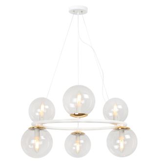 OEM L&aacute;mpara Colgante Aura Oro Blanco 6 Planas, Pantalla Gratis E14