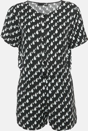 Love Moschino Black Drop Print Short Sleeved Playsuit