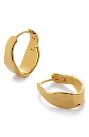 Monica Vinader The Wave Medium Hoop Earrings in Yellow Gold at Nordstrom