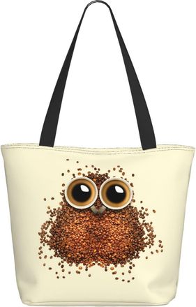 AOOEDM Coffee Owl Pattern Ladies Shopping Bag 13x11x7in.The Perfect ValentineS Day Gift.It Is The Best ValentineS Day Gift For Mom, Daughter, Wife,Etc