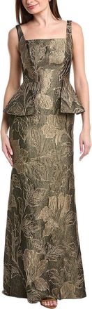 Rene Ruiz Jacquard Peplum Gown