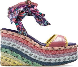 Kurt Geiger Chelsea Scarf Wedge Heel - Dames - Sleehakken - Veelkleurig - 40 EU - Satijn - Schoenen