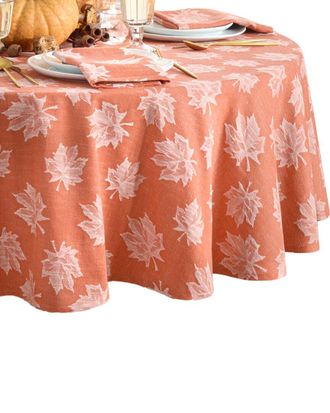 Elrene Falling Leaves Jacquard Round Tablecloth