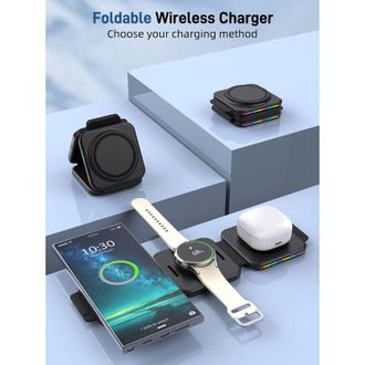 OEM Cargador De Inducci&oacute;n Para Samsung S25 Ultra, Cargador Inal&aacute;mbrico 3 En 1 Para Samsung S24/s23/s22/s21/ultra, As&iacute; Como Para Galaxy Watch 7/6/5/4 Y Gal