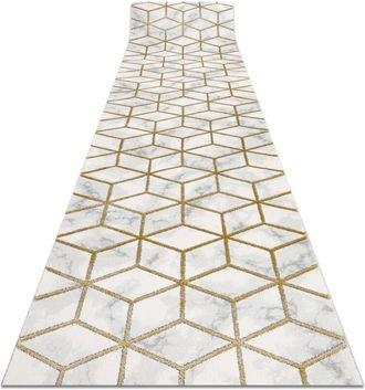 RugsX Passatoia emerald esclusivo 1014 glamour, elegante cubo crema / oro 120 cm yellow 120x500 cm