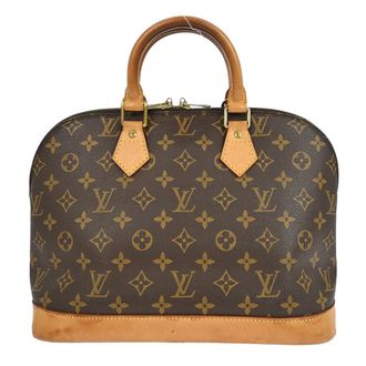 Louis Vuitton Alma Handbag Monogram Canvas Brown Canvas Handbag (Pre-Owned)