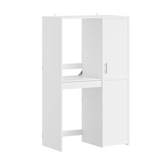 SoBuy Sobuy Mueble Torre Para Lavadora Y Secadora Apilables Armario De Lavander&iacute;a Con Puertas Y Caj&oacute;n Extra&iacute;ble Estanter&iacute;a Blanca Con Acabado Pvc 110&times;66&times;186