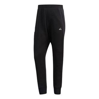 adidas Wj Pt Kn Swt logo Casual Loose Bundle Feet Sports Pants Black FJ0198