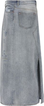 Maison Margiela Womens Blue Cotton Mini Skirt