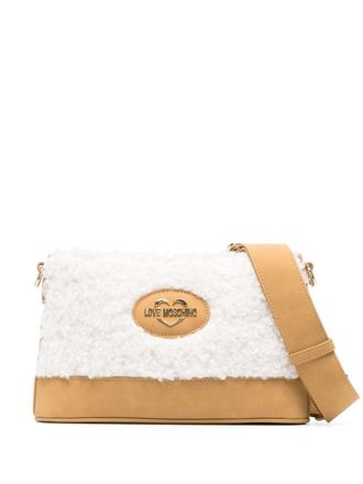 Love Moschino faux-shearling crossbody bag - women - Polyester - OS - Neutrals