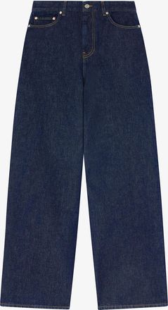 Ganni Navy Lari Jeans in Dark Rinse Denim - Size 24W/33L Organic Cotton