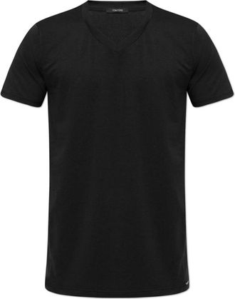 Tom Ford Ondershirt T-shirt met V-hals - Heren - T-shirts - Zwart - M - Katoen - Tops