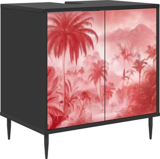 vidaXL Mueble De Cuarto De Ba&ntilde;o Aachen Roble Negro 60 X 40 X 61 Cm Vidaxl