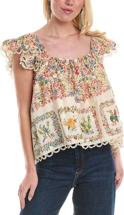 Farm Rio Delicate Forest Scarves Blouse