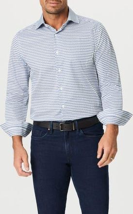 Robert Graham Banway Cotton Button-Up Shirt in Blue at Nordstrom Rack, Size 17.5 - R