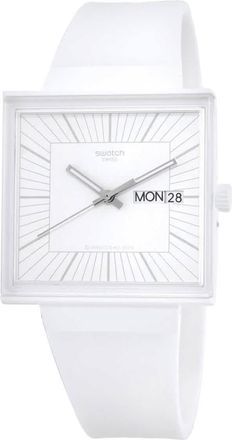 Swatch What If...Allwhite? Quartz White Dial Unisex Watch SO34W700