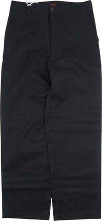 Gucci Straight Trousers, male, Black, Size: S Cotton Twill Pant with Web Detail