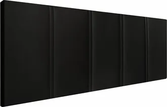 HOGAR 24 Cabecero amur tapizado en polipiel negro, 155x55x3cm