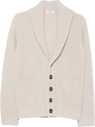 KANGRA Cardigan a coste con zip - - Knitwear - Uomo - Beige - XL