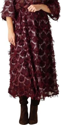 Y.A.S Yaspazilla HW Skirt - Dames - Midirokken - Rood - M - Polyester - Rokken