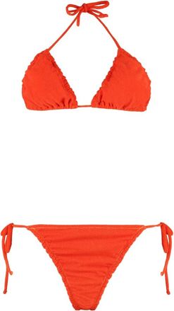 Reina Olga Contrasterende Stiksels Triangel Bikini - Dames - Bikinis - Oranje - L - Badmode
