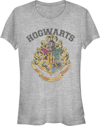 Harry Potter Juniors Harry Potter Vintage Hogwarts Crest Graphic Tee in Athletic Heather at Nordstrom, Size Xx-Large